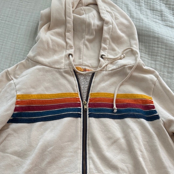 Aviator Nation Kids Cream Jacket with Multicolor Stripes - Picture 2 of 4